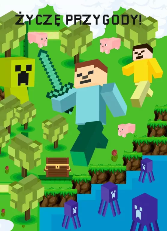 Karnet Urodzinowy Minecraft - tantis.pl
