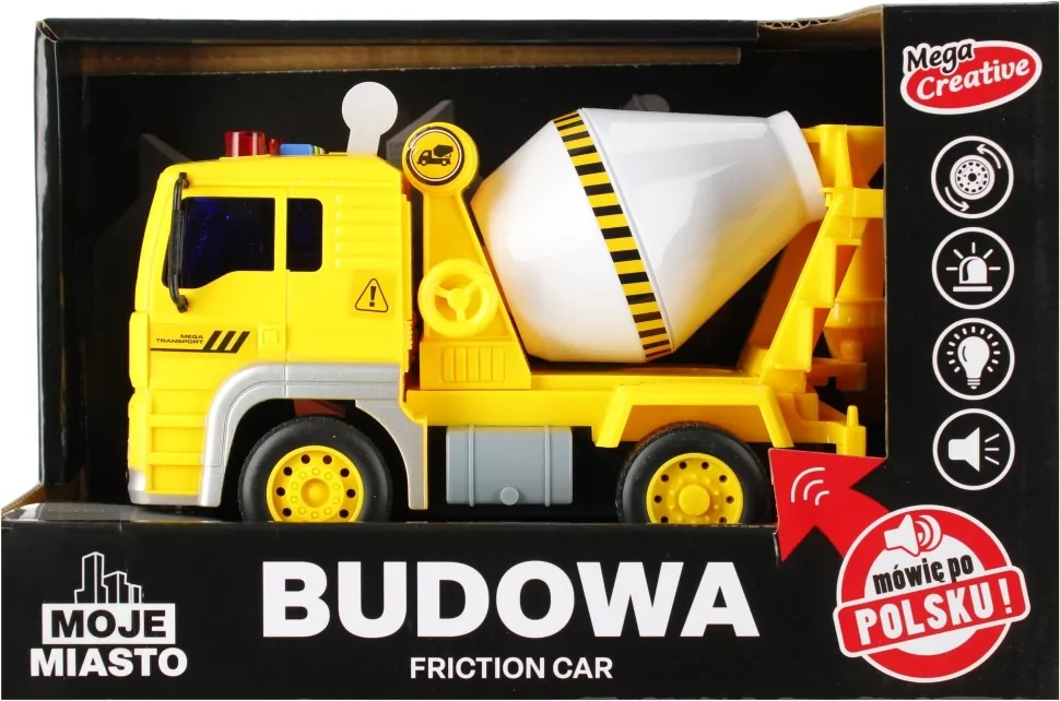 Auto ciężarowe budowlane Moje Miasto 522134 Mega Creative mix cena za 1 szt - tantis.pl