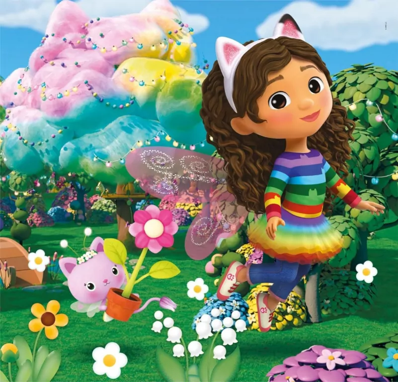 Clementoni. Puzzle 3x48 Super Color. Koci domek Gabby - tantis.pl
