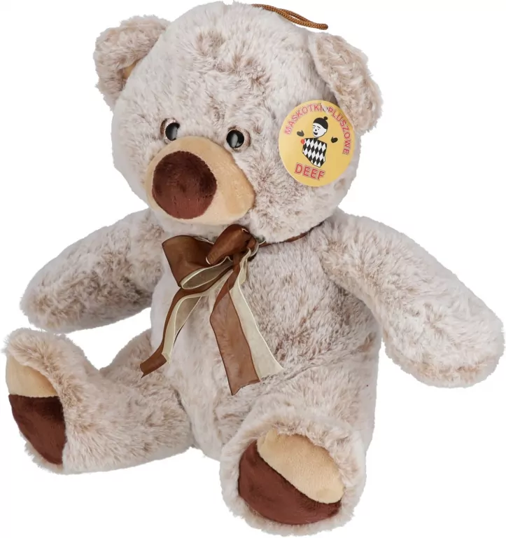 Maskotka pluszowa Miś siedzący z brązowymi dodatkami 25cm 4134 - tantis.pl