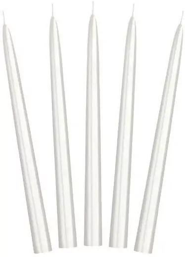 Świeca stożkowa perłowa 24cm - tantis.pl