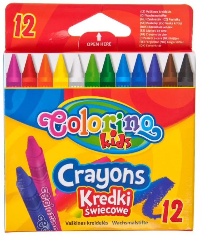 Kredki świecowe Colorino Kids 12 kolorów - tantis.pl