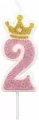 Świeczka 2 różowa 6,8cm PARTY GO - tantis.pl