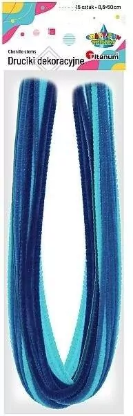 Dodatek dekoracyjny Craft-fun druciki kreatywne 06x50 cm w tonacji niebieskiej  (109 20 009) - tantis.pl