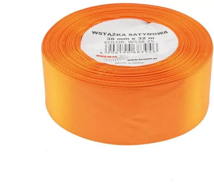 Brewis. Wstążka satynowa, ecru 38mmx32m - tantis.pl