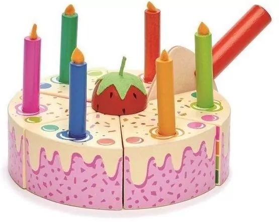 Tort urodzinowy tęczowy drewniany - tantis.pl