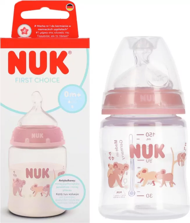 NUK. First Choice. Butelka z silionowym smoczkiem. 150 ml. Koala - tantis.pl