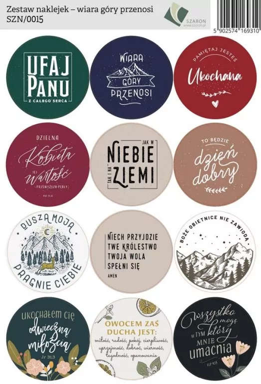 Zestaw naklejek. Wiara - tantis.pl