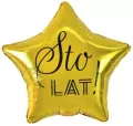 Balon foliowy Sto Lat gwiazda złota - tantis.pl