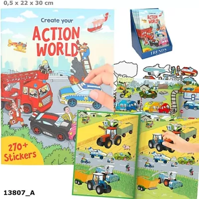 Zestaw kreatywny z naklejkami Action World 13807A