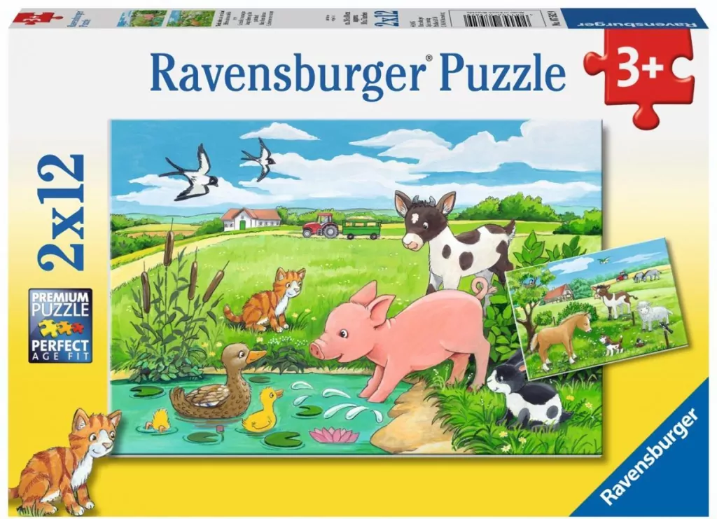 Puzzle 2x12 Baby Farm Animals - tantis.pl