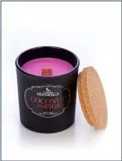 Świeczka sojowa Coconut and Figs czarna 135g - tantis.pl