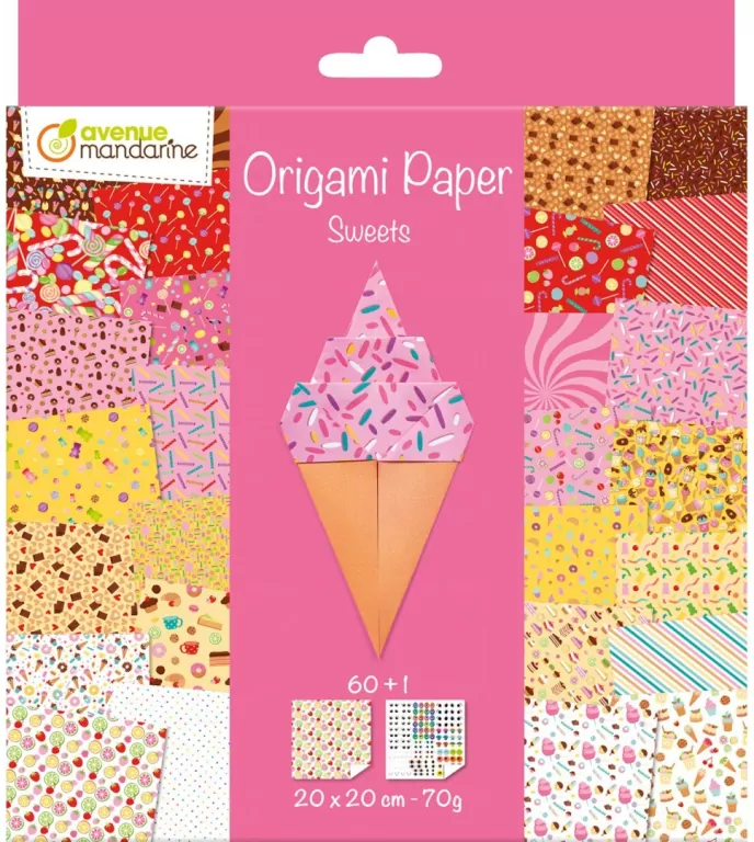 Papier Origami Słodycze 20x20cm 70g - tantis.pl