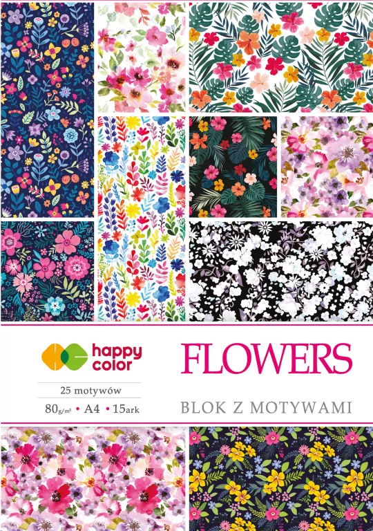 Blok z motywami. Flowers A4/15K - tantis.pl