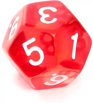 Komplet kości REBEL RPG - Kryształowe - Czerwone - tantis.pl