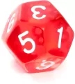 Komplet kości REBEL RPG - Kryształowe - Czerwone - tantis.pl