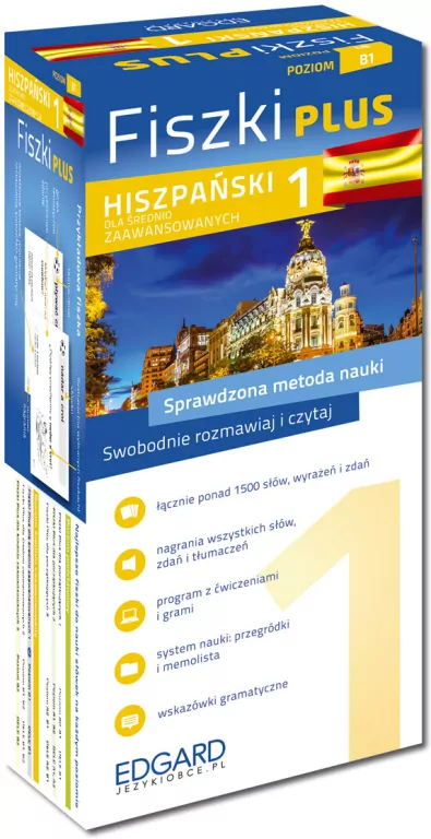 Hiszpański 1. B1. Fiszki Plus dla średnio zaawansowanych - tantis.pl