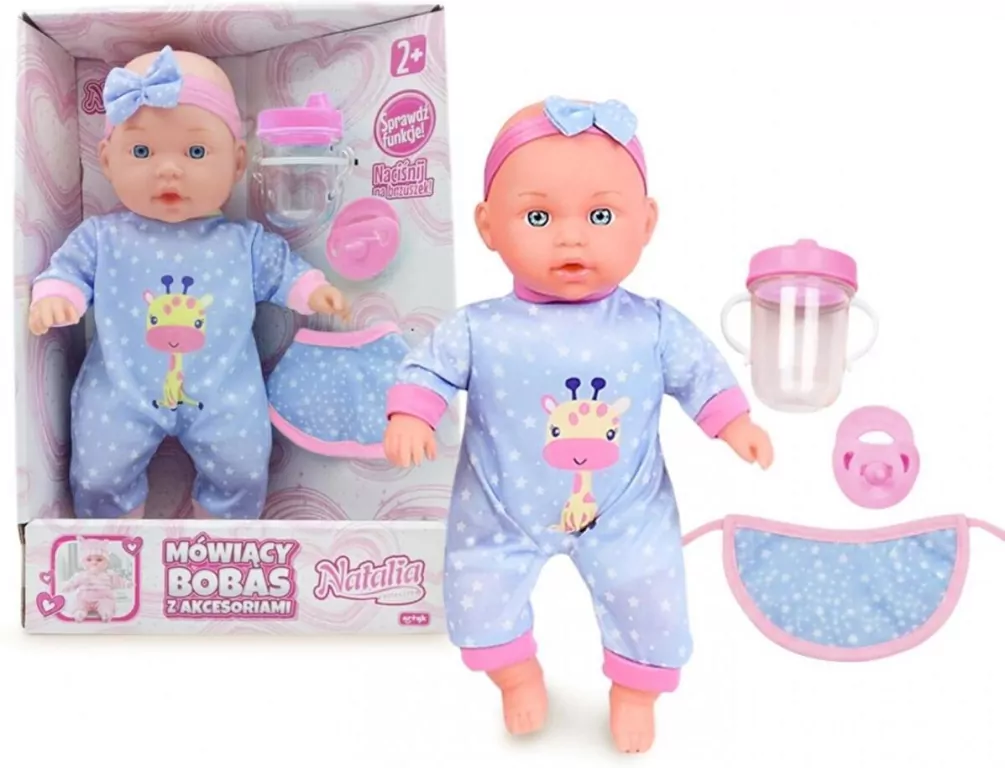 Lalka Natalia bobas z akcesoriami mówiący 30cm - tantis.pl