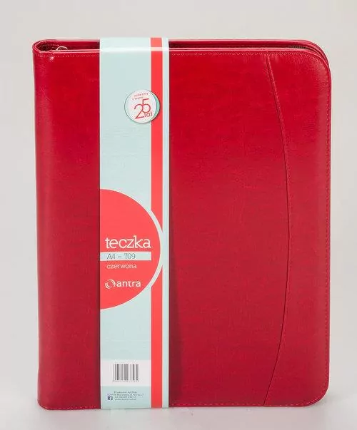 Teczka A4 709 czerwona na suwak - tantis.pl