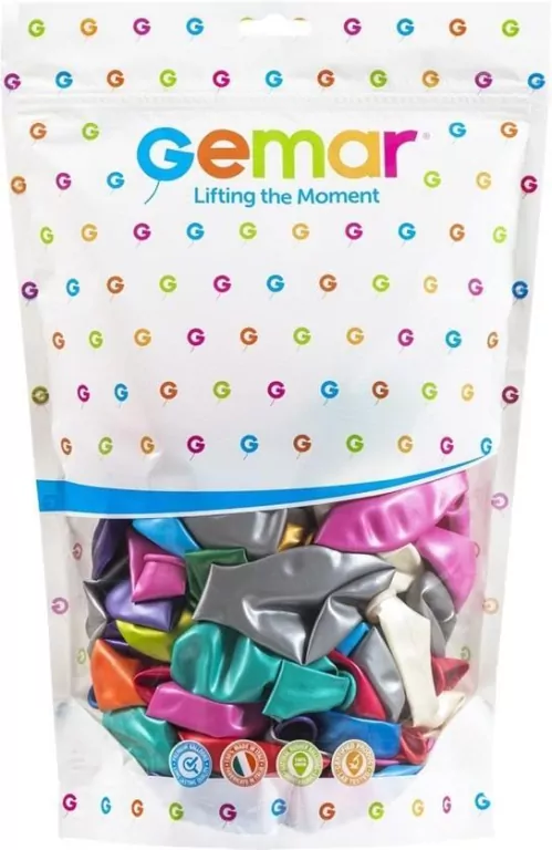 Balony Gemar metaliczne różnokolorowe 30cm 5szt - tantis.pl