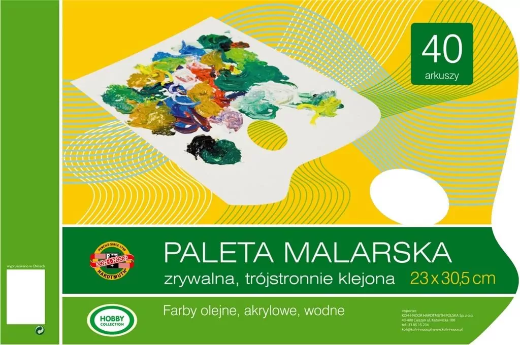 Paleta malarska 23x30 zrywalna 40 arkuszy - tantis.pl
