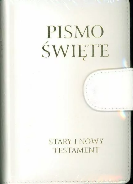 Pismo Święte Stary i Nowy Testament. Małe, białe, z zapięciem - tantis.pl