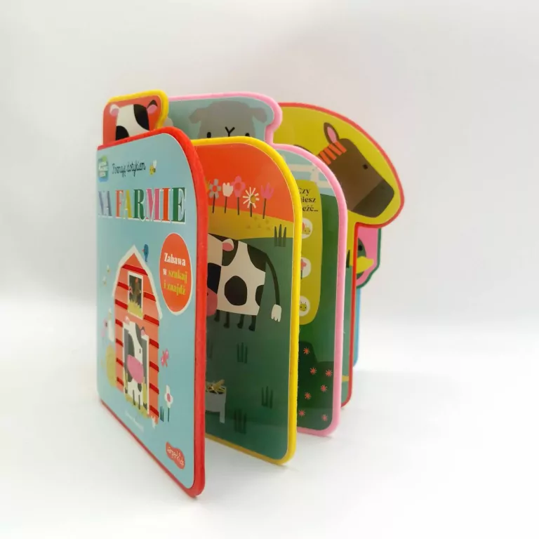 Na farmie. Akademia Mądrego Dziecka. Poznaję dotykiem. Zabawa w szukaj i znajdź - tantis.pl