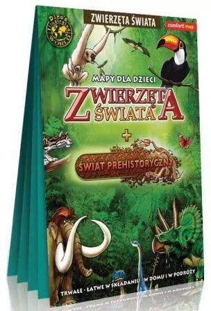 Zwierzęta świata / Świat prehistoryczny. Mapy dla dzieci - tantis.pl