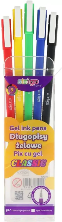Długopis żelowy 5 kolorów STRIGO - tantis.pl