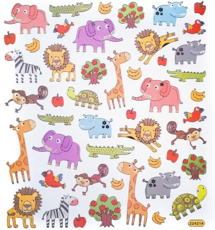 Naklejki zoo 48szt - tantis.pl