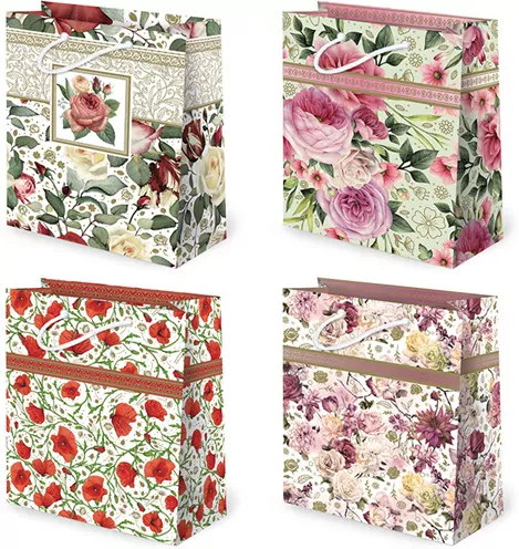 Torebki ozdobne TD-67 Kwiaty watercolors 10 sztuk - tantis.pl