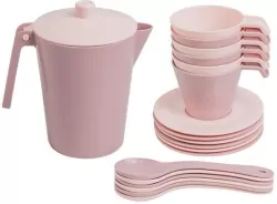 Różana Wata Cukrowa Serwis kawowy, 19 elementów