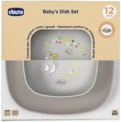 Zestaw 2 talerzy szary 12m+