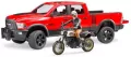 Bruder. Auto Dodge RAM 2500 Power Wagon z motocyklem Ducati, 02502 - tantis.pl