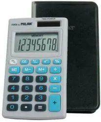 Kalkulator 8 pozycyjny szaro - niebieski MILAN
