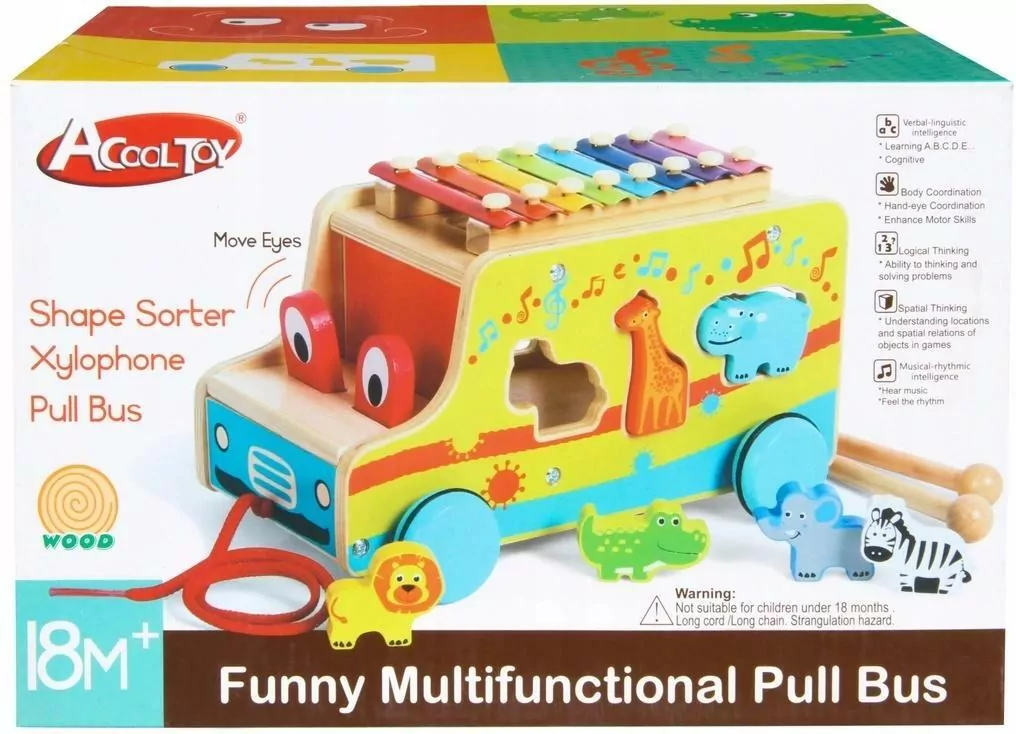 Drewniany autobus do ciągnięcia - tantis.pl