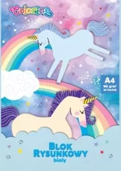Colorino Blok Rysunkowy Biały A4/20k 90g - Unicorn