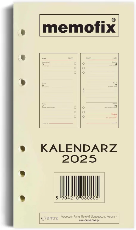 Wkład kalendarzowy 2025 B6 - tantis.pl