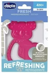 Gryzak dla dzieci ze stalą nierdzewną koala różowy 4m+