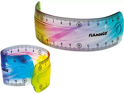 Linijka elastyczna tęczowa 15cm mix - tantis.pl