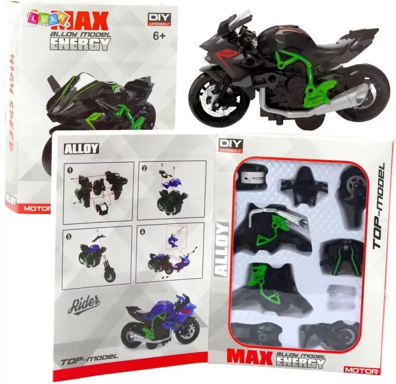 Motocykl do skręcania metalowy 1:14 - tantis.pl