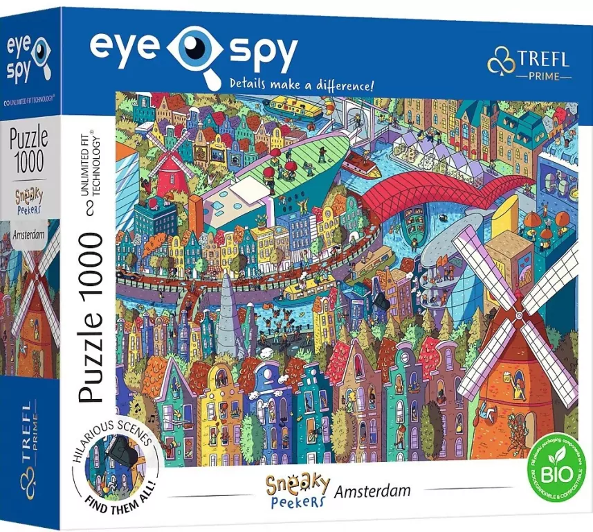 Puzzle 1000. Eye-Spy Sneaky Peekers Amsterdam TREFL - tantis.pl