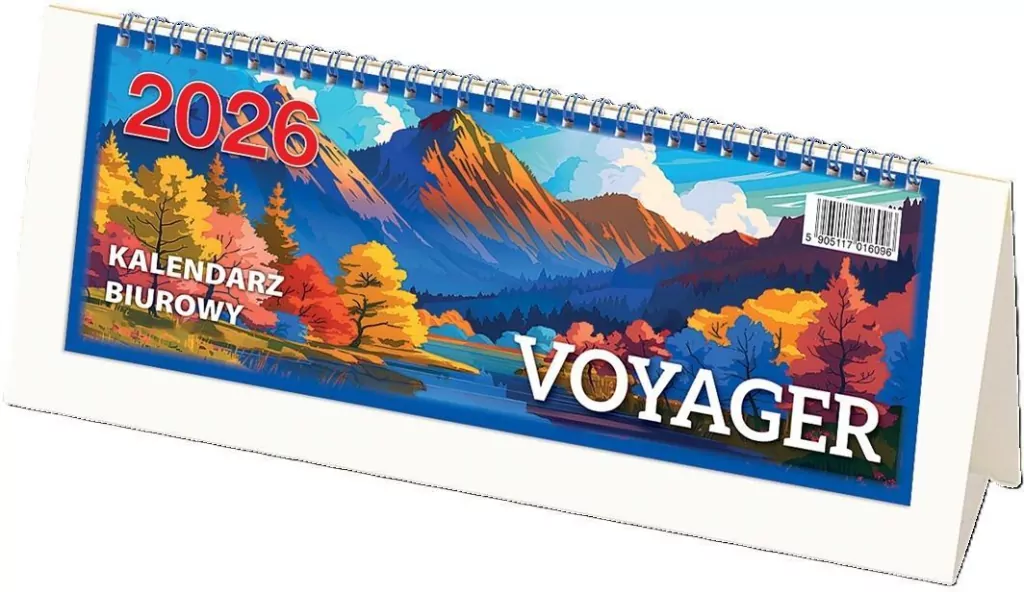 Kalendarz 2027 biurowy Voyager - biały - tantis.pl