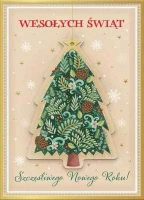 Karnet B6 z zawieszką choinka