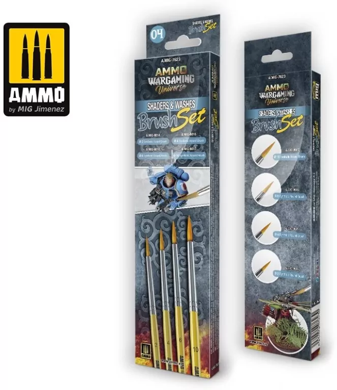 Ammo: Wargaming Universe - Shaders & Washes Brush Set - tantis.pl