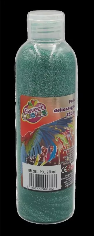 Farba dekoracyjna brokatowa zielona 250ml - tantis.pl