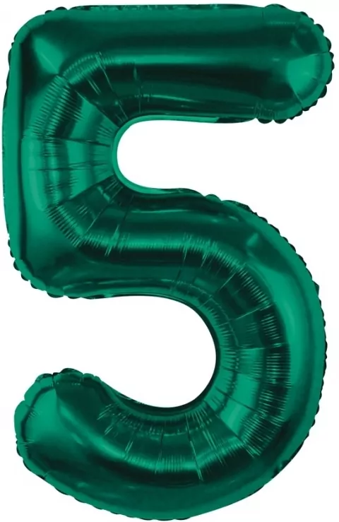 Balon foliowy 5, butelkowa zieleń 85cm - tantis.pl