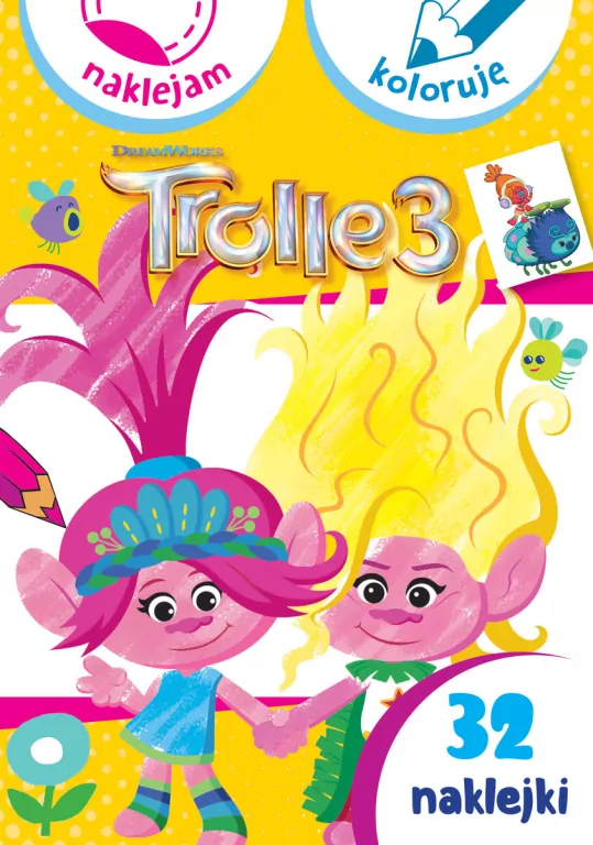 Naklejam i koloruję. Trolle 3 Dreamworks - tantis.pl