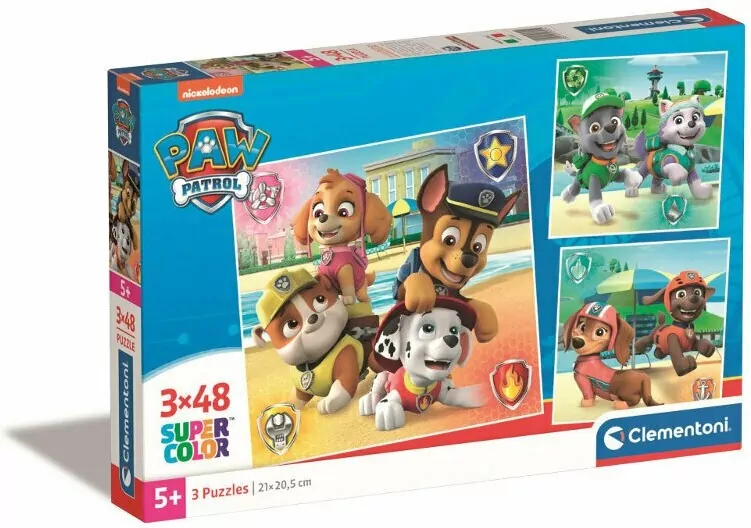 Clementoni. Puzzle 3x48. Super Kolor. Psi Patrol - tantis.pl
