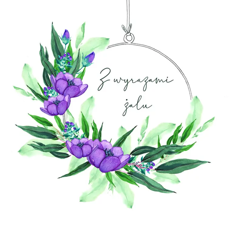 Karnet Swarovski kwadrat: Z wyrazami żalu - tantis.pl